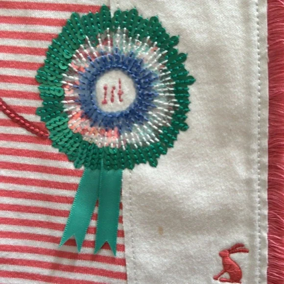 Joules Pink Striped Horse Dress 6 - Picture 5 of 7